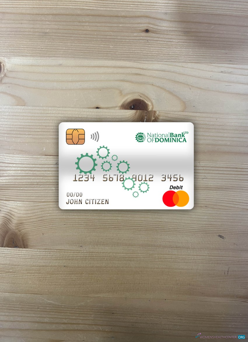 Download Dominica National bank of dominica bank master debit card photolook front Photoshop template